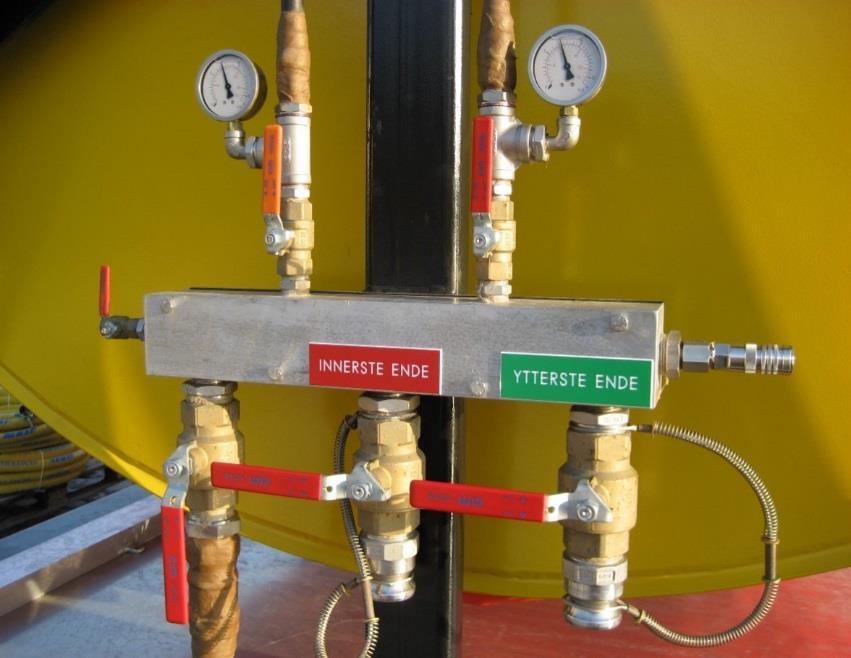 LUFTFYLLESYSTEM Før utsetting kan starte, må trykkluft med tilstrekkelig trykk og kapasitet kobles til koblingen for luftinntak på vinsja.