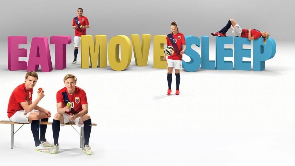 Hovedfokus 2: Eat Move Sleep Sunnmøre Fotballkrets ønsker å stå for sunne verdier og godt kosthold.