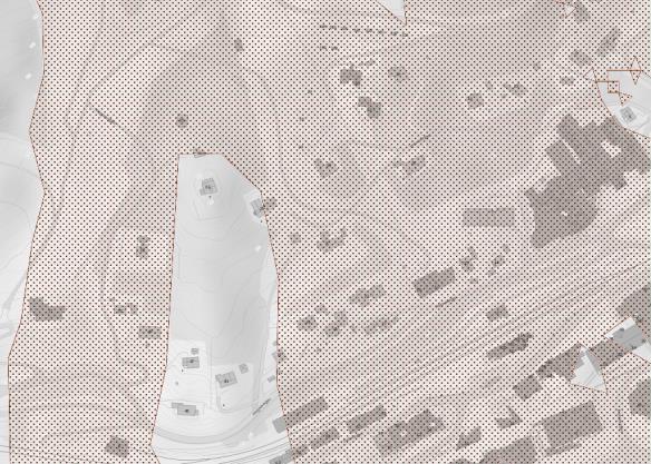 Sannsynligheten for at planområdet dekkes av snøskred anses å være liten. Utløpsområde for snøskred. 2.