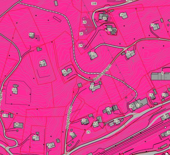 ROS-ANALYSE 11 (14) 2.5 Radon Aktsomhetskartet for radon viser at hele planområdet anses å ha høy aktsomhetsgrad for radon.