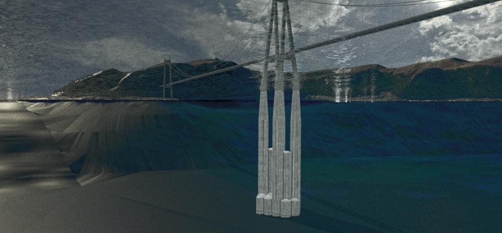 Main span: 2x2050m Pylon height