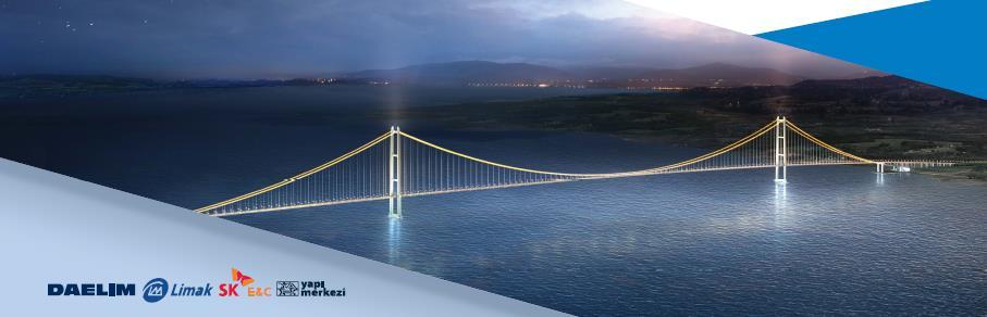 Canakkale Independent Design Verification Main span: 2023m Total length of bridge deck: 3563m Approcah bridges: