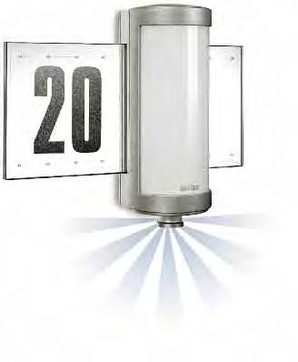 Senzorske svetilke za zunanjo uporabo L 272 styled Edition Opis funkcij Privlačno osvetljena hišna številka v temi. Avtomatski vklop halogenske luči ob zaznanem gibanju.