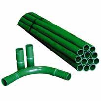 Brannvarslingsrør og deler, grønne glatte 25 mm PVC rør Rigid plain conduits and parts PVC, green firedetectingpipes