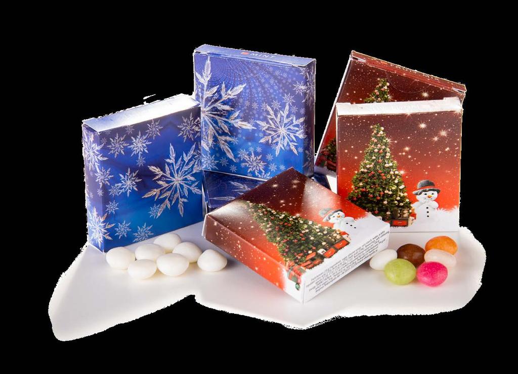 Nyhet Pastillesker Små volum med stor julestemning Vår klassiske pastilleske fås med to ulike to julemotiv, og kan bestilles i et så liten volum som kun 100 stk.
