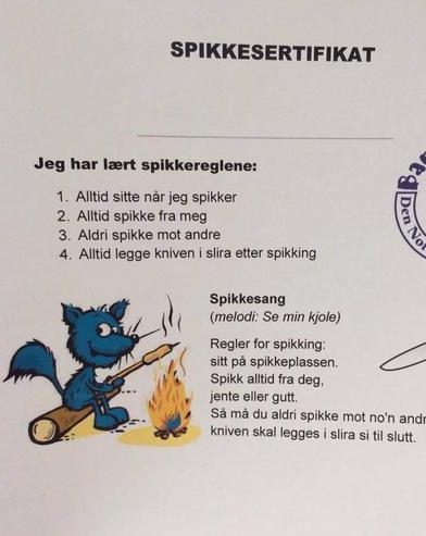 Sjøvettregler Brannvern ved bål, matlaging ute trafikkregler spikkesertifikat Av pedagogiske