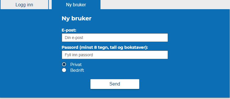 Har du ikke elektronisk ID må du først registrere en bruker. Du vil få tilsendt en e-post til den e- posten du registrerer inn med en lenke som må bekreftes.