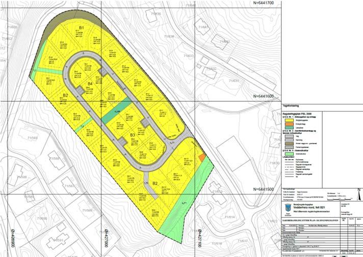 Vedtak: 3. I medhold av plan- og bygningsloven 12-12 vedtas forslag til detaljregulering for Vedderheia B21 Plan ID 201705, bestående av plankart, bestemmelser og planbeskrivelse. 4.