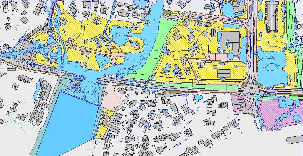 Lavbrekk/flomveier iht. laserdata. Kilde: Jan Arvid Jakobsen Med henvisning til skissene over vil det være svært viktig at høydesettingen av bygg og evt.