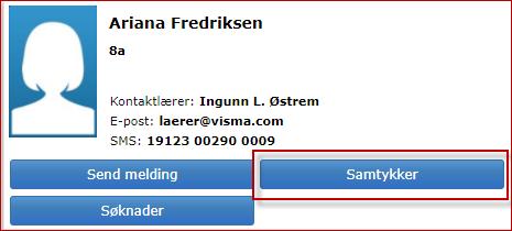 Telia OneCall Elevkort organisert i faner Ved å klikke på elevens navn i venstremargen åpnes elevens elevkort. Her er flere detaljer om eleven organisert i faner.