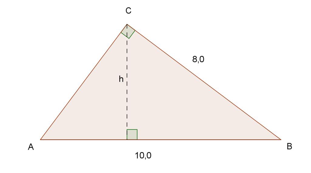 b) Regn ut høyden h i trekanten.