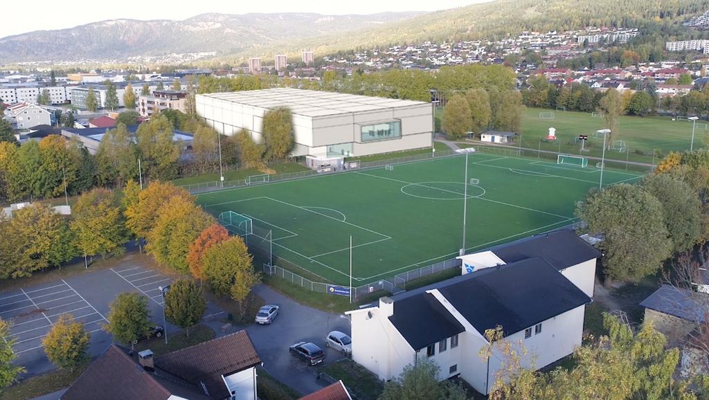 Det er satt av 61 millioner kroner til ny fotballhall på Åssiden i 2019-2020 6.