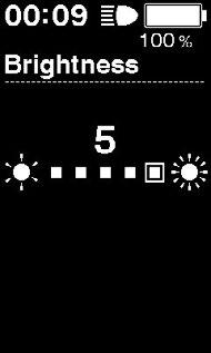 Brightness (Lysstyrke) <SC-E6010> Baklysstyrken kan justeres etter behov. 1. Trykk på Hjelp-Y eller Hjelp-Z for å justere lysstyrken. Lysstyrken kan justeres til ett av 5 nivåer.