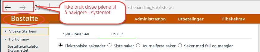 Bostøtte-knappen Bostøtte- knappen øverst i venstre hjørnet fungerer som en Hjem- knapp. Når du trykker på den kommer du tilbake til Oversikt terminer.