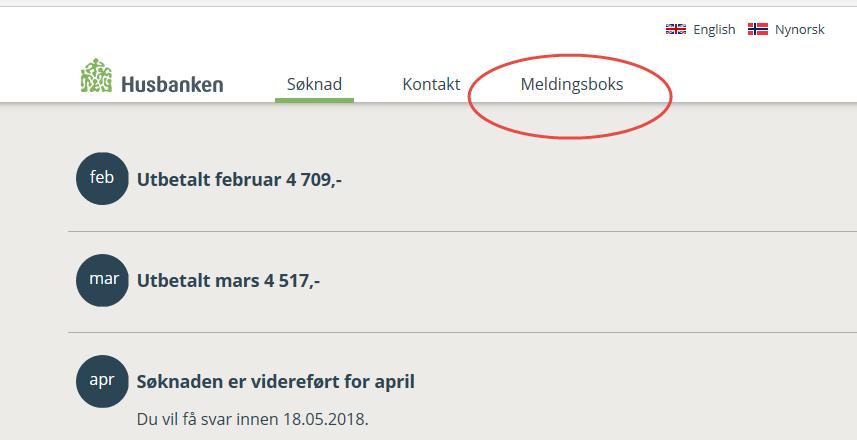 Meldingsboksen Alle søkere har mulighet til å lese vedtaksbrevet i Meldingsboksen.