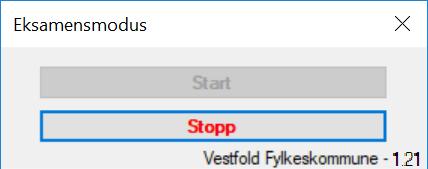 8. Stoppe eksamensmodus Viktig! Eksamensmodus skal først skrus av etter eksamensbesvarelsen er innlevert. Når du skal avslutte, må du sette PC-en tilbake til vanlig modus.