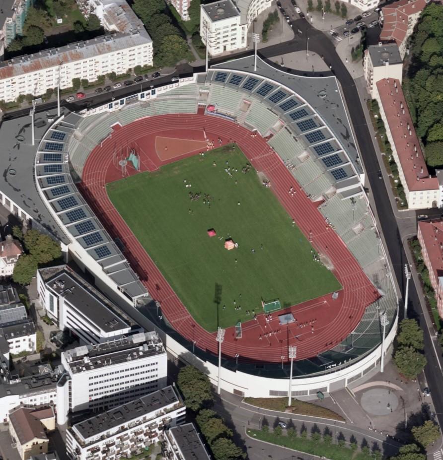 Bislett stadion Ca 800 m² solceller på tribunetakene Anlegget vil gi om lag 100 000 kwh/år Fjernvarme står for