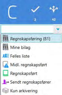 I listen Regnskapsføring vil du se alle bilag uansett status.