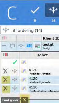 Hvis du vil slette flere rader samtidig, velg radene ved å klikke på dem mens du holder ned tastene CTRL eller SHIFT. Deretter bruk slett-ikon ved siden av Funksjoner.