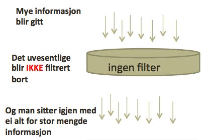 «Filtreringsproblemer» Personer med autismespekter forstyrrelser har ofte problemer med denne filtreringen.