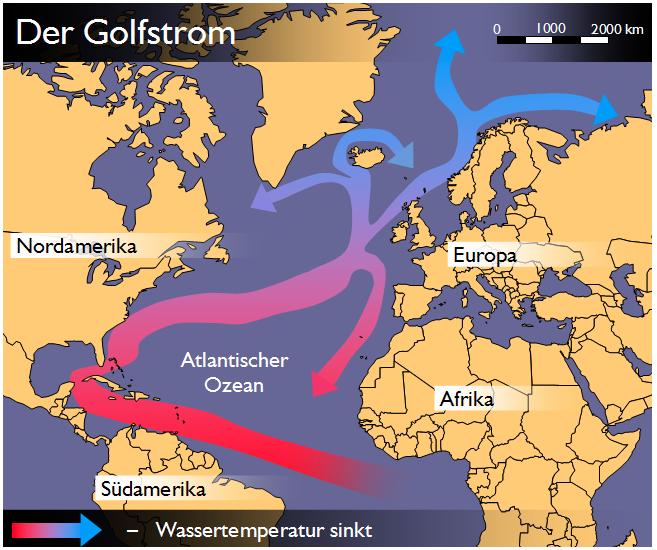 Figur 3: Kart over Golfstrømmens bevegelser (Kilde: Verdensrommet http://learnlearn.net/verdensrommet,jorda/jordae.htm) Lærer introduserer dermed en ny type kart for elevene: det tematiske kartet.