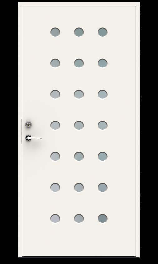 skruer/spiker Kan leveres som lyd- og branndør Ytterdør Domino Høy isoleringsevne Kan fås i nesten alle NCS-S/ RAL-farger Støyreduserende