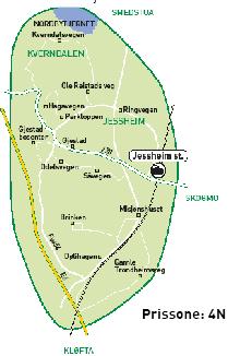 Kverndalsvegen, Hagavegen, Parktoppen, Gjestad bosenter, Odelsvegen, Såvegen, Jessheim st.