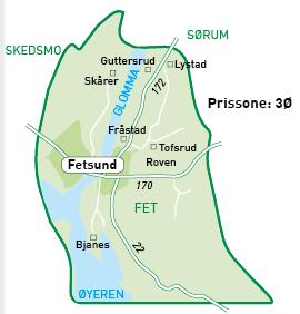 Fet 326 Fet Denne linjen er med henting og levering på en bestilt adresse innenfor dette området.