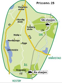 524 Fredag Denne bestillingslinjen kjører i området Ås stasjon, Skogveien, Egge,