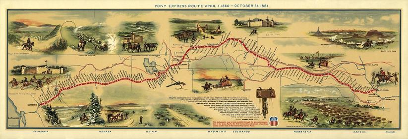 Pony Express Deler av Lincoln Highway følger den gamle Pony Express-ruten gjennom flere vestlige stater, bl.a. Nebraska, Wyoming, Utah, Nevada og California.
