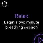 Guidede pusteøvelser Relax-appen på Versa tilbyr tilpassede guidede pusteøvelser for å hjelpe deg med å ta deg tid til rolige øyeblikk i løpet av dagen.