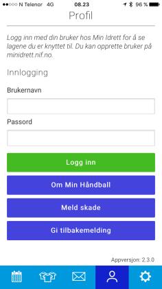 Hente PIN-kode i app en MinHåndball For å kunne signere kamptropp og kamprapport digitalt når det føres Digital kamprapport (LIVE), må en hente personlig PIN-kode i app en MinHåndball.