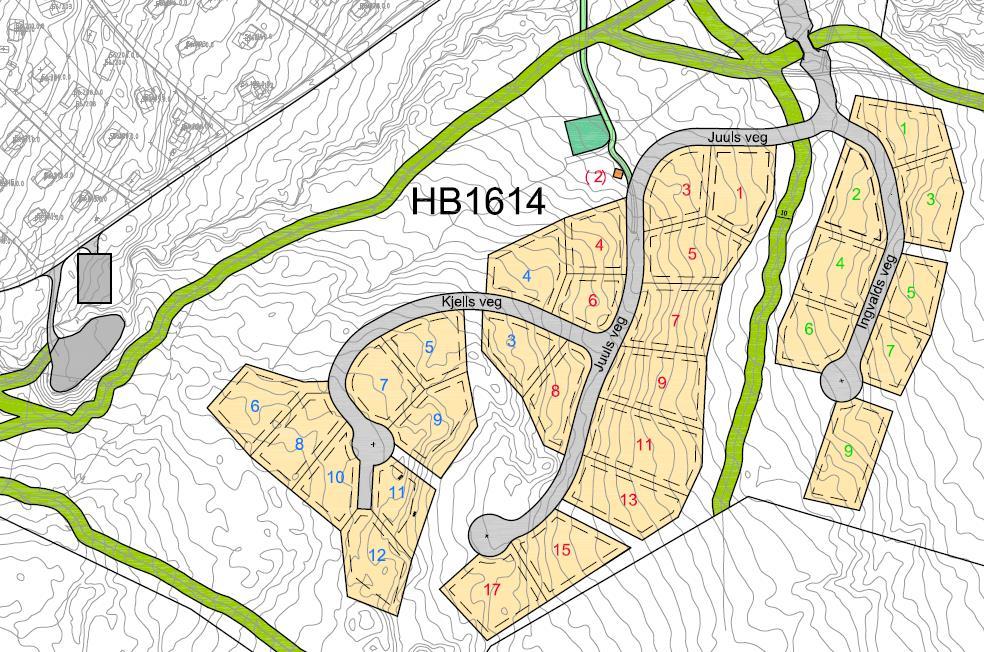 OVERSIKTSKART! Det følger med 3 p-plasser som standard Tillatt maksimal mønehøyde: Hovedbygning 5,0m Sidebygning 4,0m Langrenn/sykkel Utsikt fra gavlvinduer Friareal!