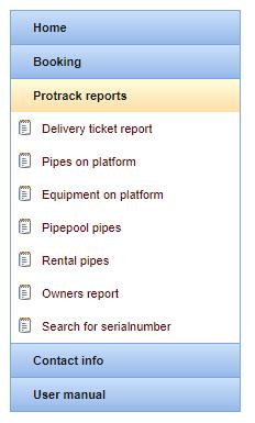 4. Protrack reports Protrack er vårt oppfølgingssystem for utstyr i pipepoolen.