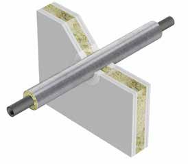 Gipsplate og Betongvegg 100 mm Figur 36. Tykkelse GPG 30 mm fra begge sider. Gjennomgående rørisolasjon av ULTIMATE tykkelse 20 mm, 550 mm lengde ut på hver side av vegg 45 Figur 37.