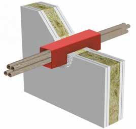 Gipsplate og betongvegg 100 mm Tabell: 9 Brannklasse E 120 / EI 60 Gipsplate og betongvegg 100 mm Kabelhylse type (d) Tykkelse GPG fra begge sider (mm) Bakdytt, type, densitet, tykkelse (mm) Figur 63