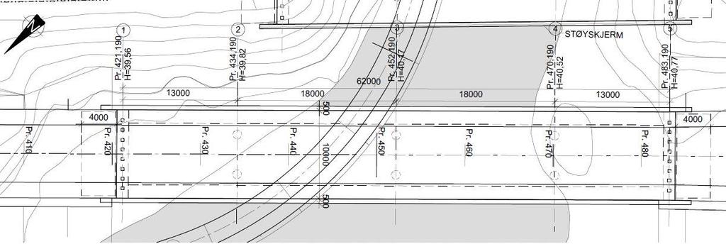 Figur 2 Plantegning av Råna bru med underliggende