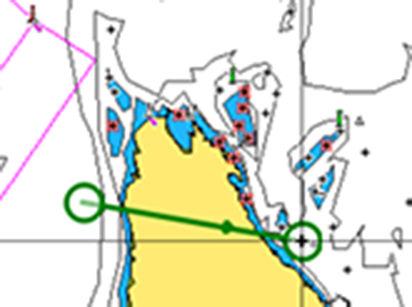 trygge og utrygge områder. Navionics bruker rødt (utrygt) og grønt (trygt), mens C-MAP bruker rødt (utrygt), gult (farlig) og grønt (trygt). 4.