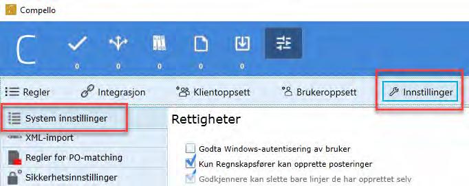 Innstillinger på systemnivå 1. Velg Admin Innstillinger. 2. Velg fanen Systeminnstillinger på venstre side.