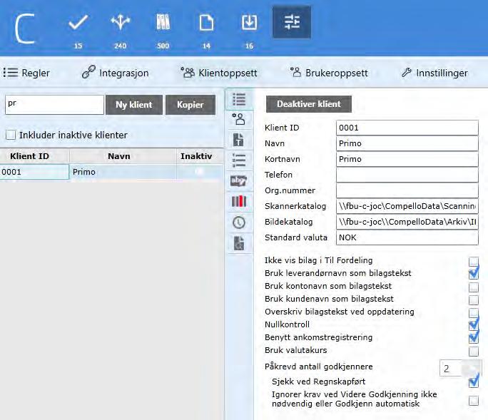 En skannerkatalog, om den er lokal eller sentralt, er nyttig hvis du har mange bilag, ikke minst fordi at bilagene slettes automatisk fra denne mappen etter import og legges i en arkivmappe.