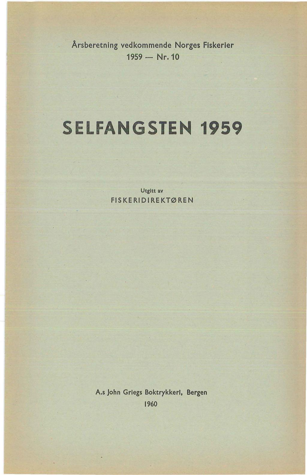 Årsberetning vedkommende Norges Fiskerier 1959- Nr.