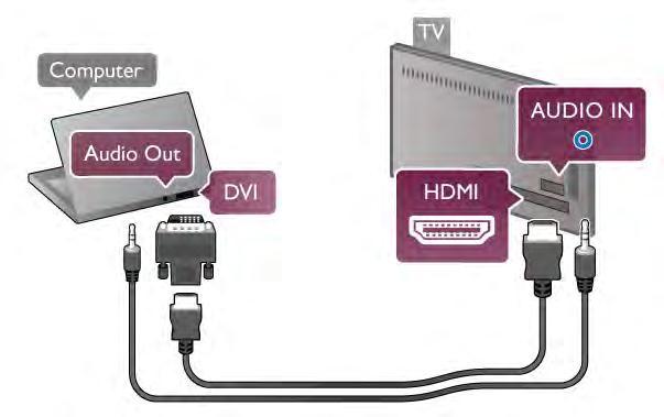Hvis videokameraet bare har Video (CVBS)- og Audio L/R-utgang, bruker du en Video Audio L/Rtil-SCART-adapter for å koble til SCART-tilkoblingen.