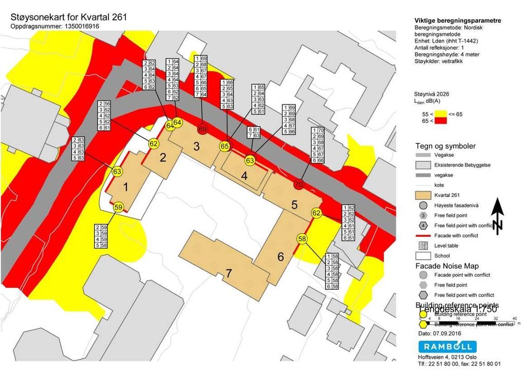 og hjørnet mot Jernbanegata vil ligge i rød støysone. Støybelastningen er beregnet å være størst fra Kirkegata. Bygning mot Glengsgata og deler av bygning mot Jernbanegata vil ligge i gul støysone.