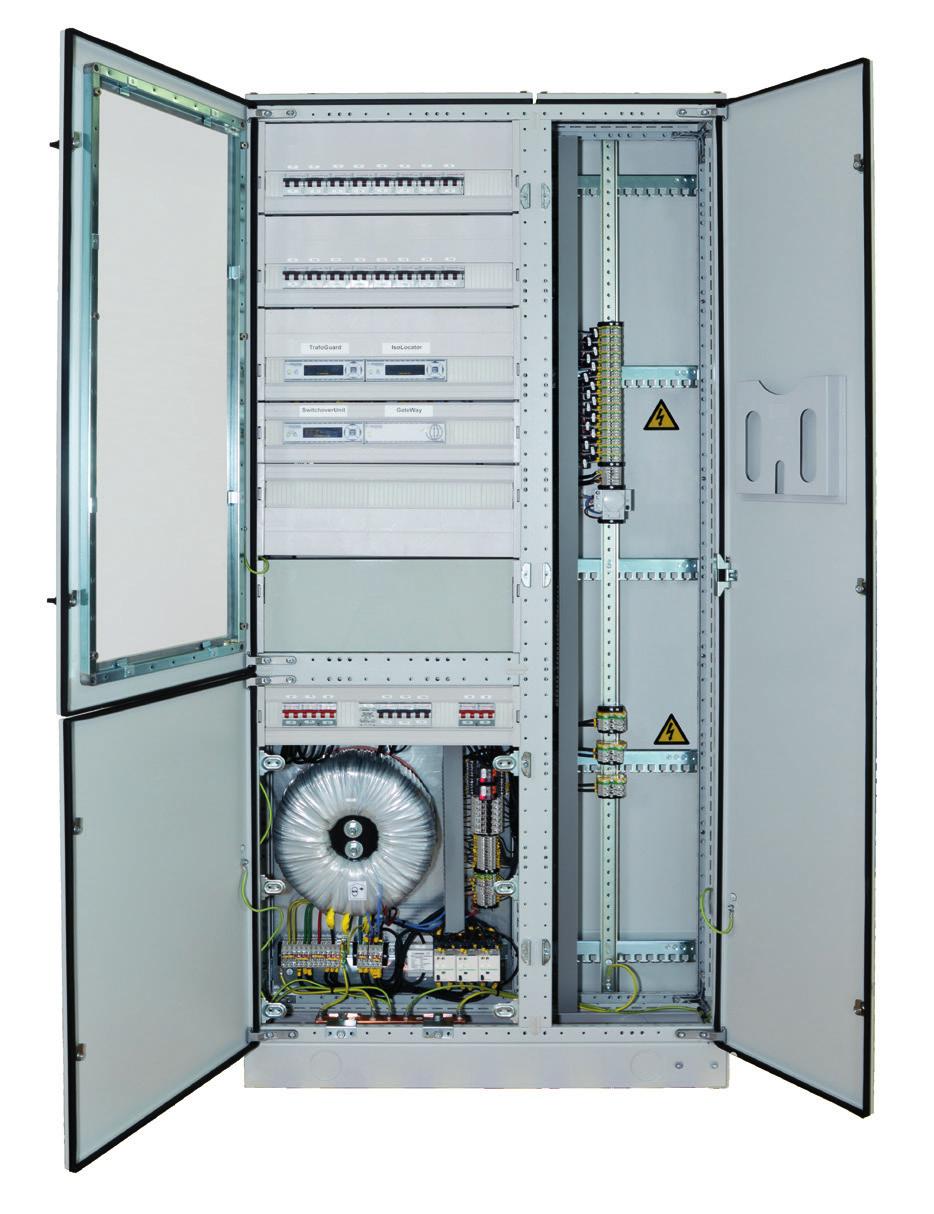 Koblingsfelt i topp av tavle IMED Secure TrafoGuard TG-0118 Overvåker den medisinske IT-transformatoren med hensyn til temperatur-, laststrøm- og