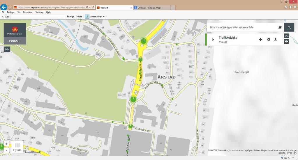 2.4 Trafikksikkerhet 2.4.1 Trafikkregulering Krysset Haukelandsveien / Haukelandsbakken er signalregulert med trafikkstyring (detektorer som regulerer faseplanen i tråd med etterspørsel).