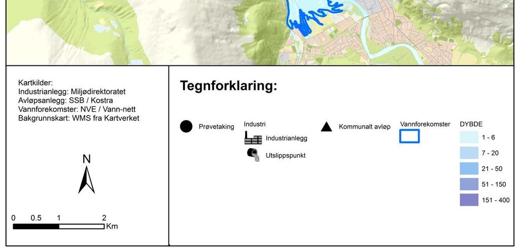 NIVA 6980-2016 Figur 5. Kart med prøvetakingsstasjoner i Sunndalsfjorden i 2015.