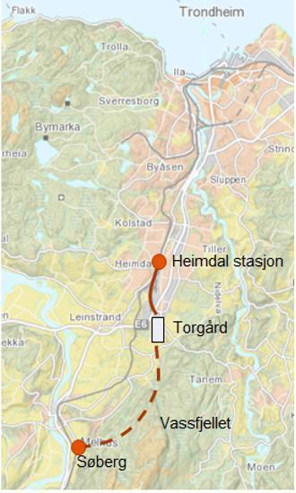 Torgård oppdrag med en supplerende utredning (2017-2018) NTP (2018-2029): Regjeringen tar sikte på å lokalisere logistikknutepunktet for Trondheimsregionen til Torgård Oppdragsbrev fra