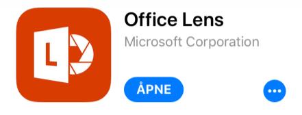 Office Lens - skanner i lomma Office Lens er gratis App som kan skanne tekst Skannet tekst kan bli lest opp eller lagres som redigerbare