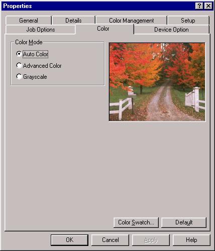PCL-DRIVER TILGANG TIL ALTERNATIVENE FOR FARGETILPASNING Alternativene for fargetilpasning i skriverdriveren kan brukes til å tilpasse fargeutskriftene til det som blir vist på skjermen eller fra en