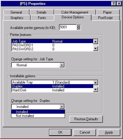 Postscript-driver Denne driveren må oppdateres for alle typer ekstrautstyr som installeres. 1. Åpne Skrivere-vinduet via Start-menyen eller Kontrollpanel i Windows. 2.